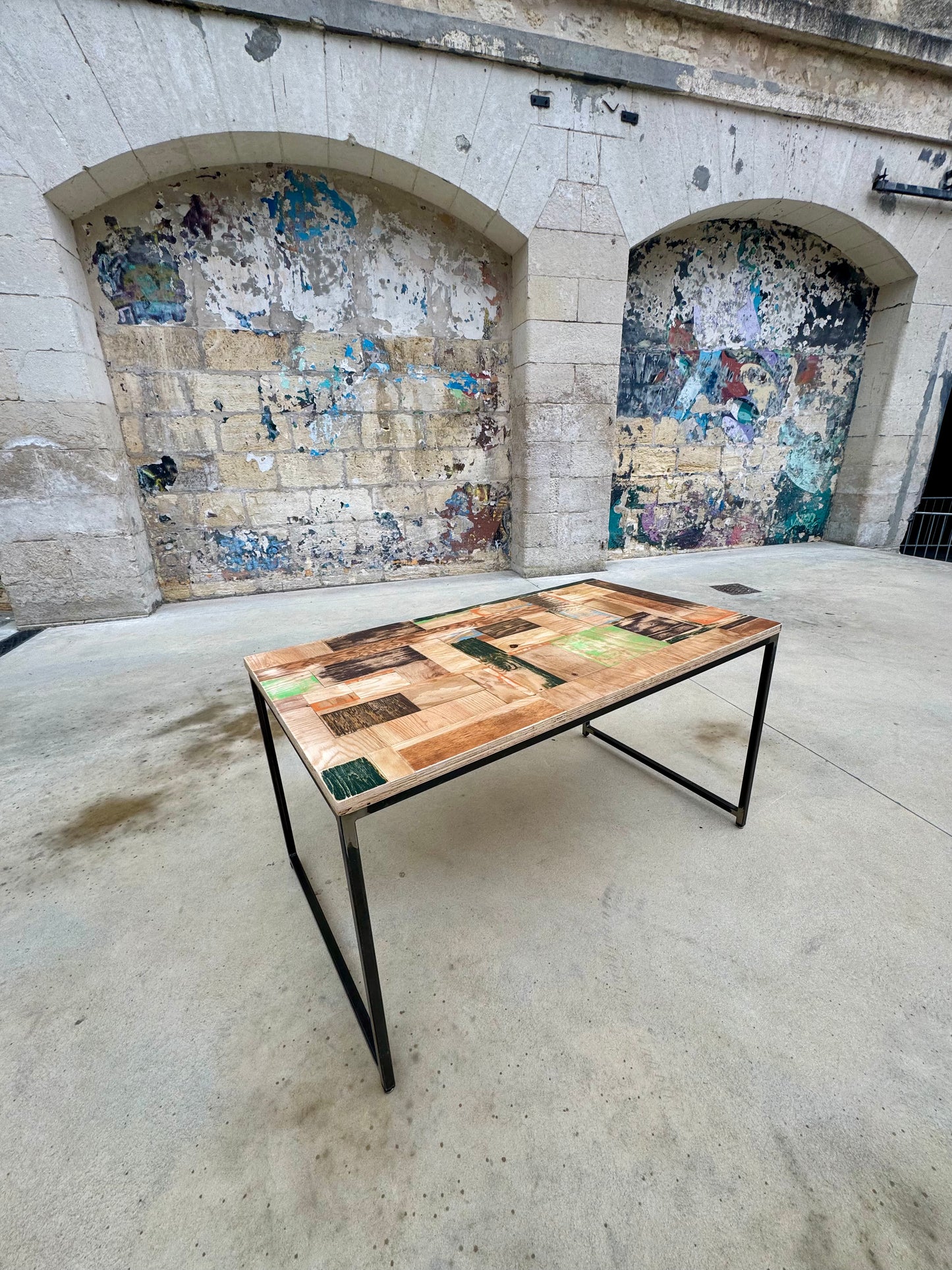 Bureau métal et bois