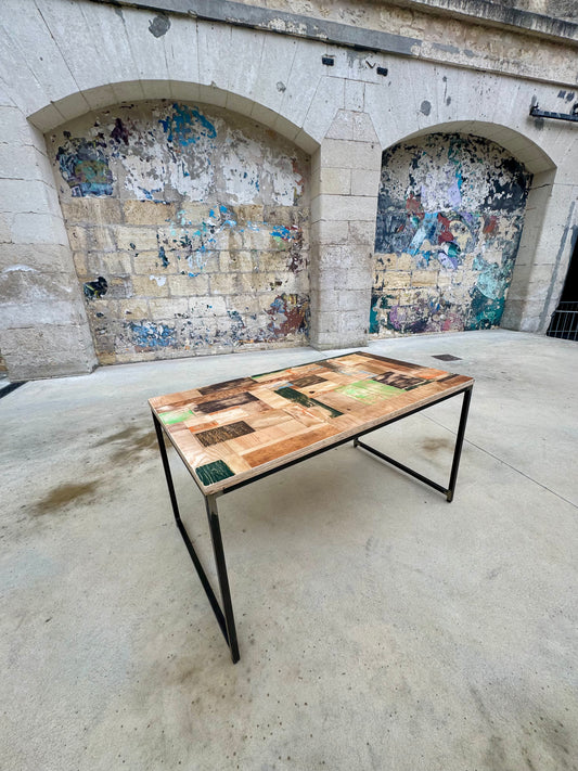 Bureau métal et bois