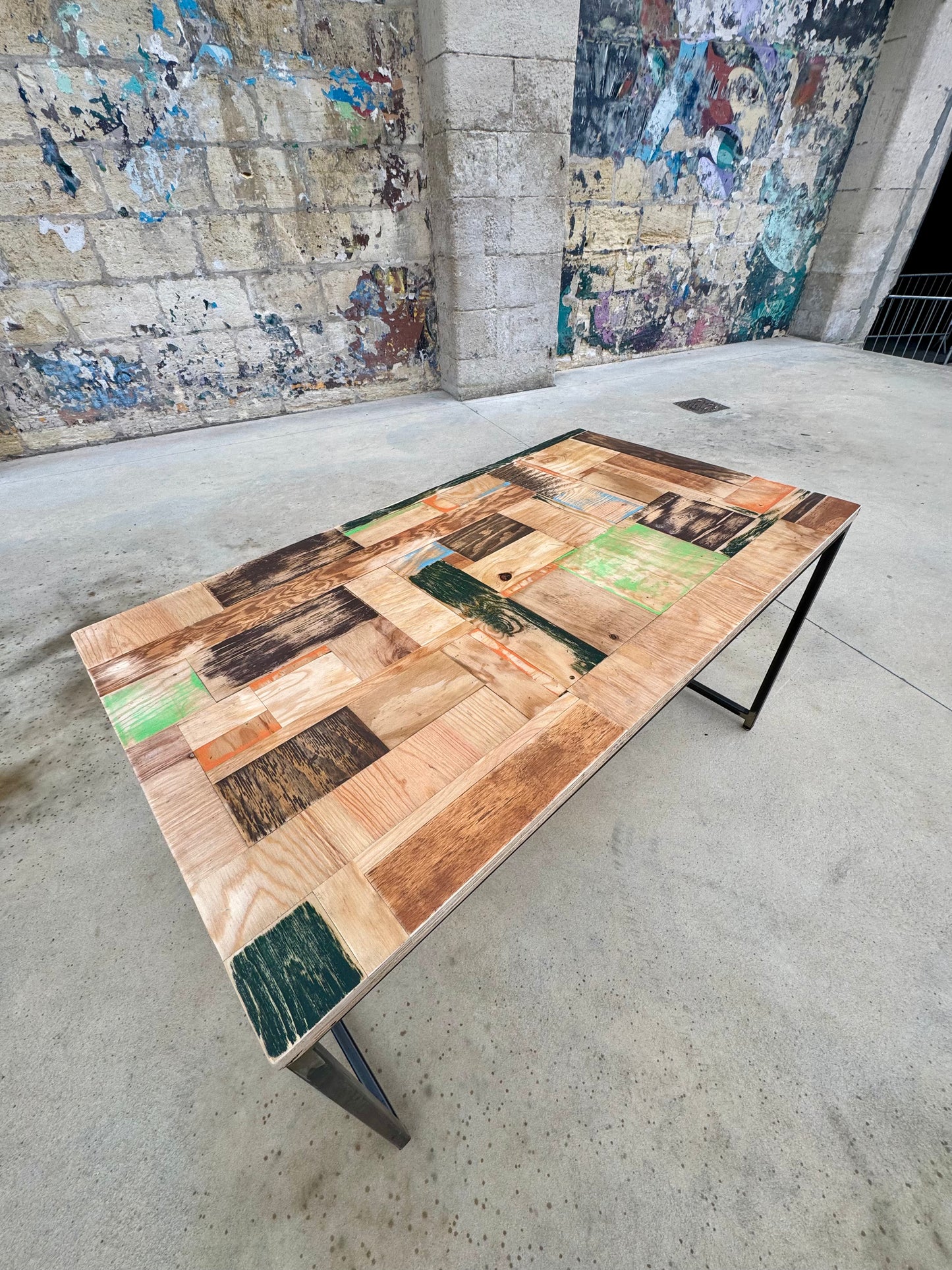 Bureau métal et bois