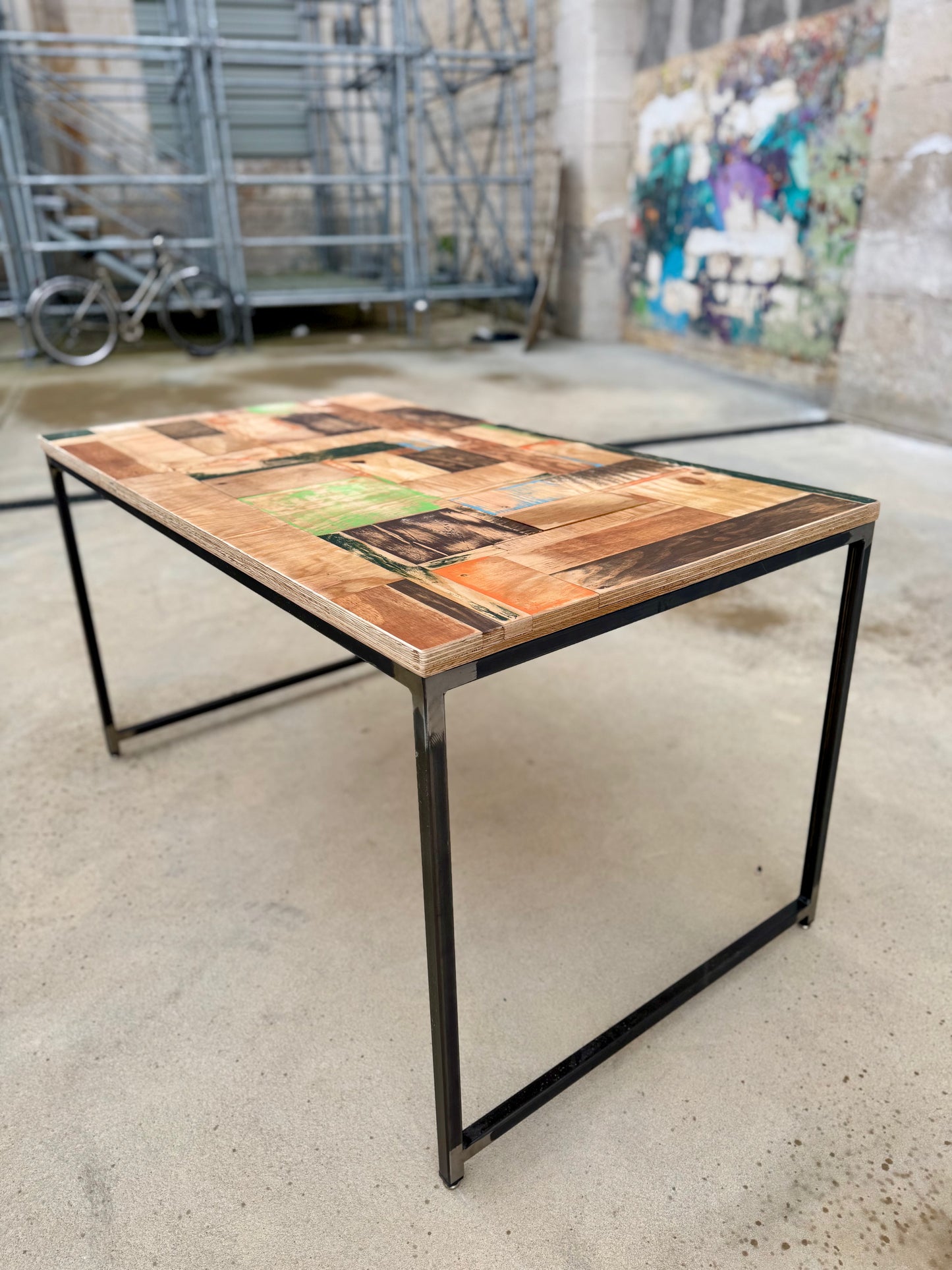 Bureau métal et bois